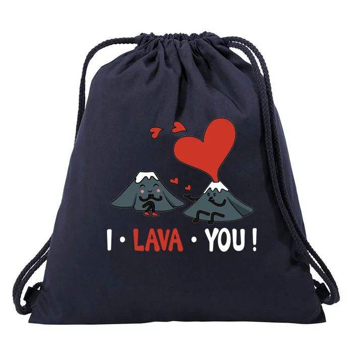 I Lava You Volcano Geology Volcanologist Valentines Day Cool Gift Drawstring Bag