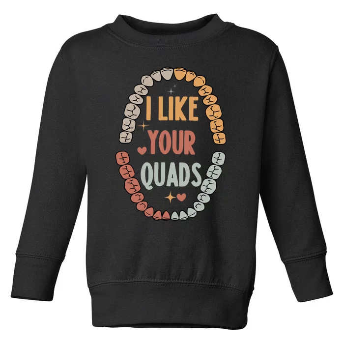 I Like Your Quads Dental Assistant Teeth Toddler Sweatshirt