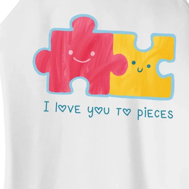 I Love You To Pieces Cute Puzzle Women’s Perfect Tri Rocker Tank