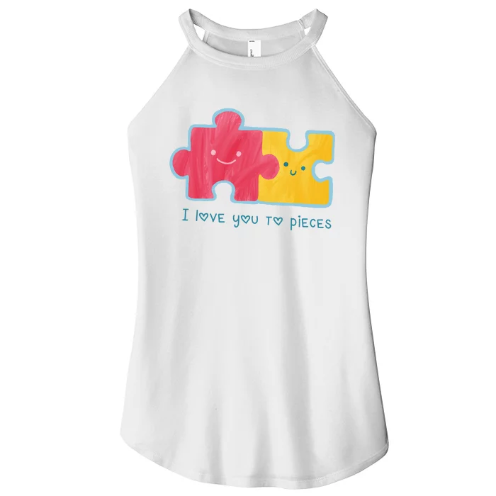 I Love You To Pieces Cute Puzzle Women’s Perfect Tri Rocker Tank