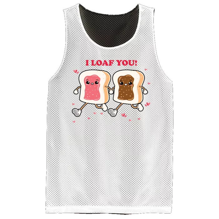 I Loaf You Valentines Day Funny Gift Mesh Reversible Basketball Jersey Tank