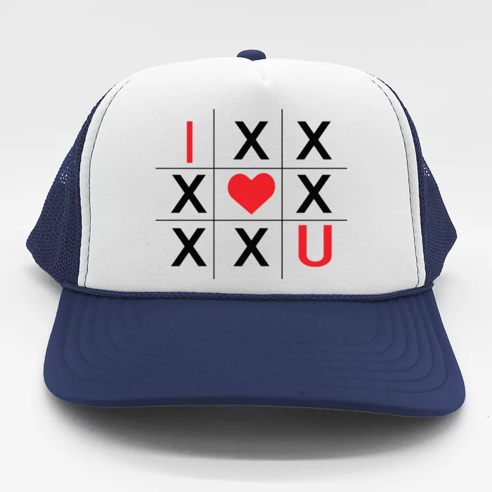 I Love You Tic Tac Toe Cute Valentines Day Trucker Hat