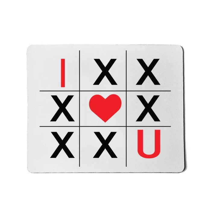 I Love You Tic Tac Toe Cute Valentines Day Mousepad