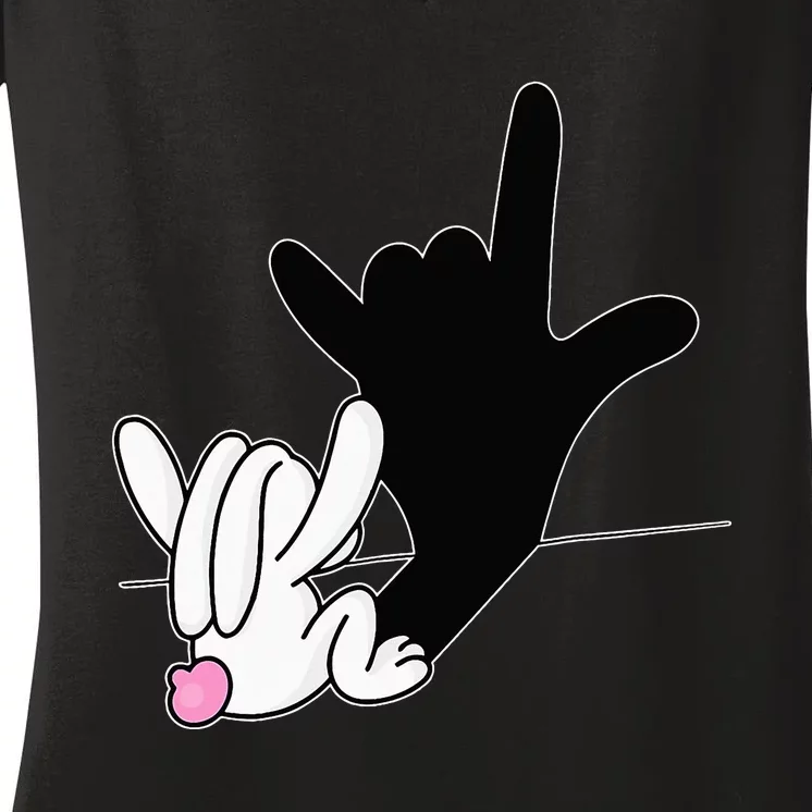 I Love You Hand Sign Language ASL Easter Women's V-Neck T-Shirt