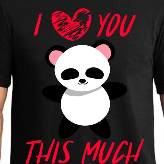 I Love You This Much Cute Panda Hug Valentine's Holiday Gift Pajama Set