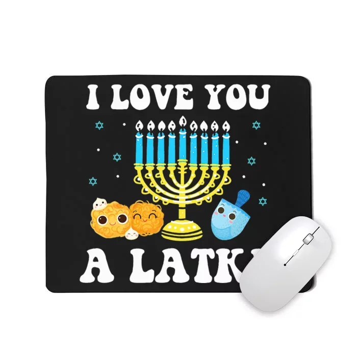 I Love You A Latke Happy Hanukkah Chanukah Pajamas Jewish Mousepad