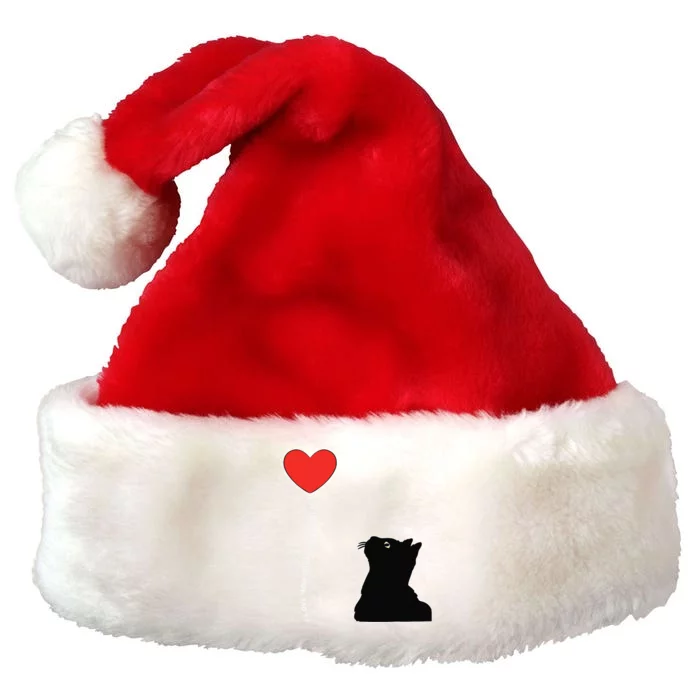 I Love You With All My Heart Valentines Day Cat Kitten Love Premium Christmas Santa Hat