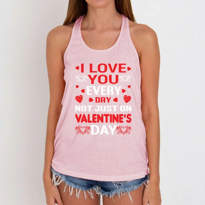 I Love You Everyday Valentines Day Cute Heart Lover Gift Women's Knotted Racerback Tank