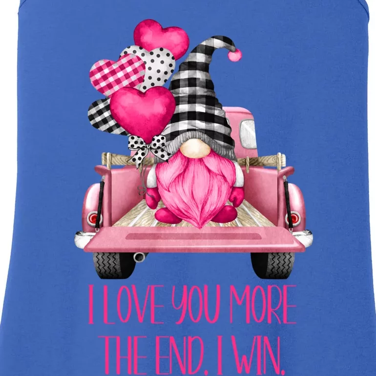 I Love You More Pink Gnome Truck Valentines Day Gift Ladies Essential Tank