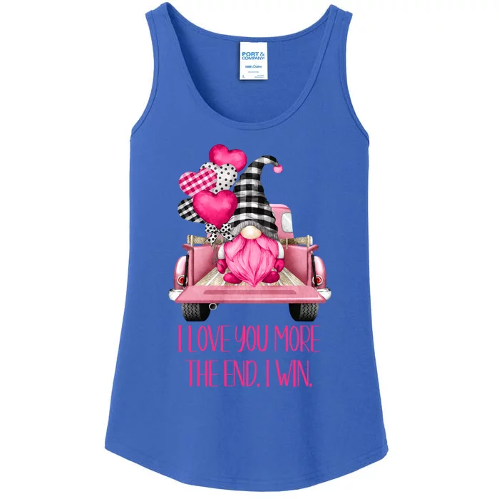 I Love You More Pink Gnome Truck Valentines Day Gift Ladies Essential Tank