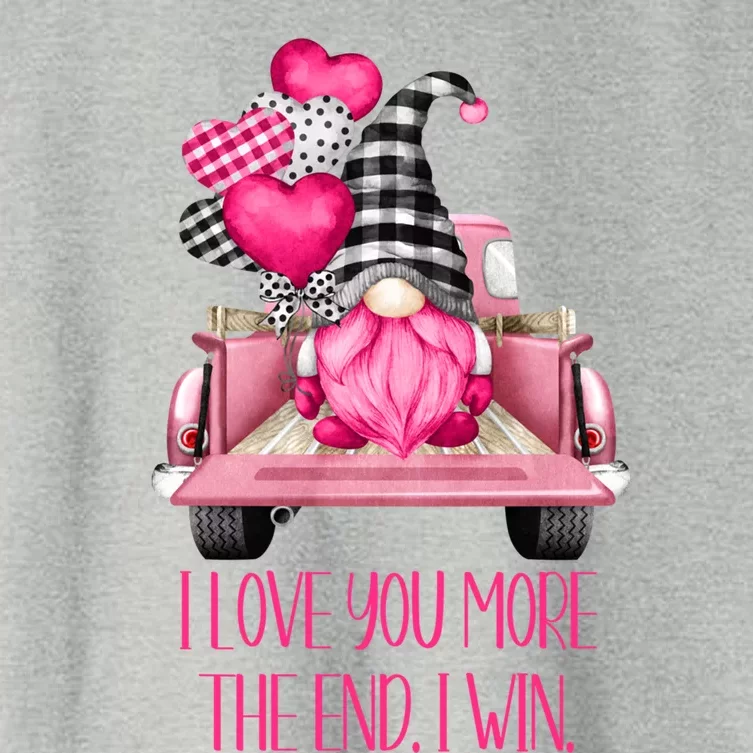 I Love You More Pink Gnome Truck Valentines Day Gift Women's Crop Top Tee