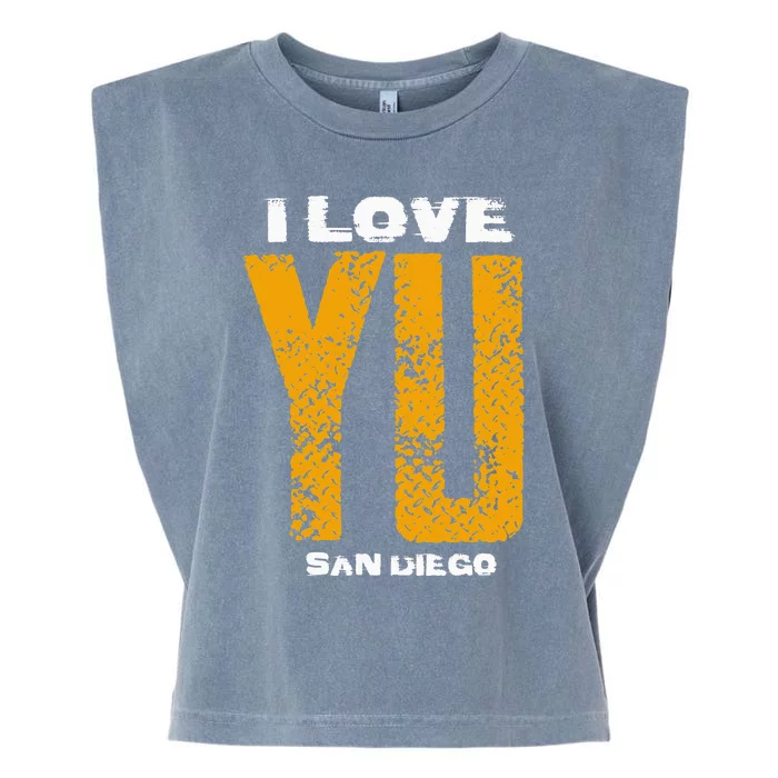 I Love Yu LFGSD San Diego Baseball Garment-Dyed Women's Muscle Tee