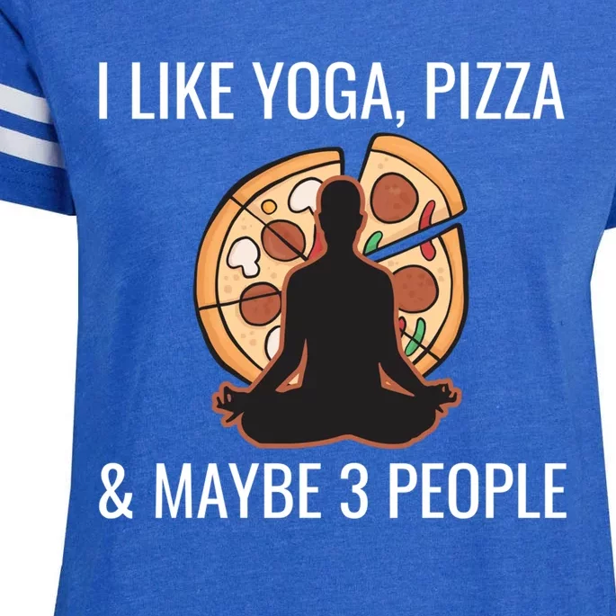 I Like Yoga Pizza And Maybe 3 People Funny Introvert Gift Meaningful Gift Enza Ladies Jersey Football T-Shirt