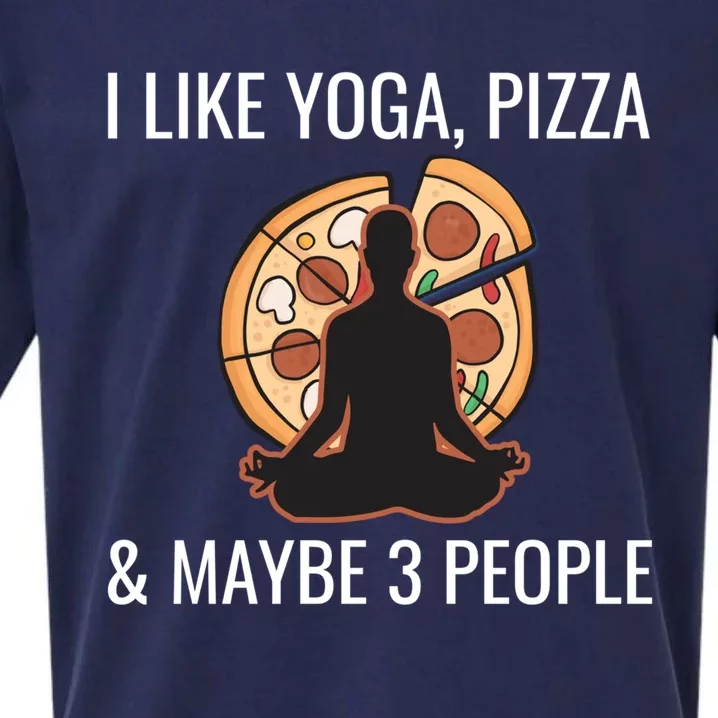 I Like Yoga Pizza And Maybe 3 People Funny Introvert Gift Meaningful Gift Sueded Cloud Jersey T-Shirt