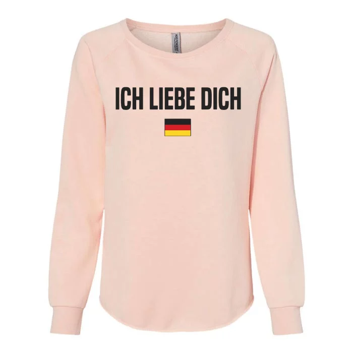 I Love You In German Language Germany Funny German Saying Womens California Wash Sweatshirt