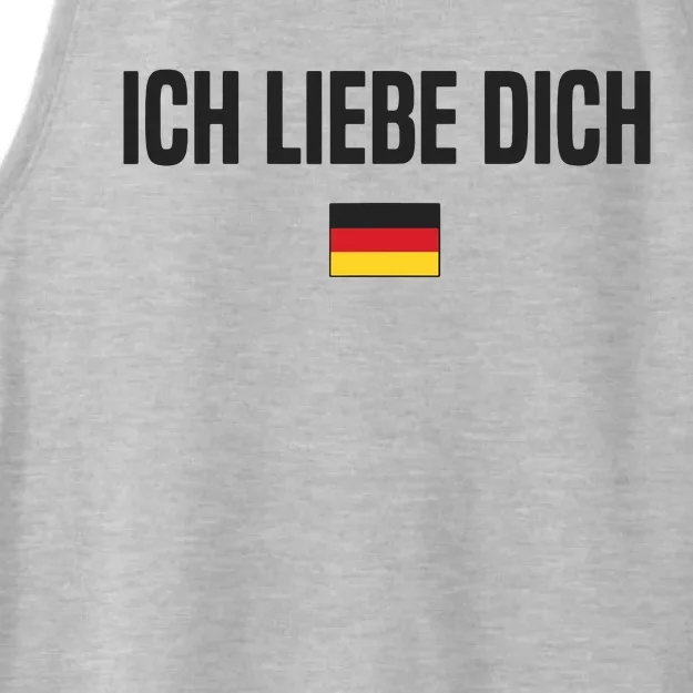 I Love You In German Language Germany Funny German Saying Ladies Tri-Blend Wicking Tank