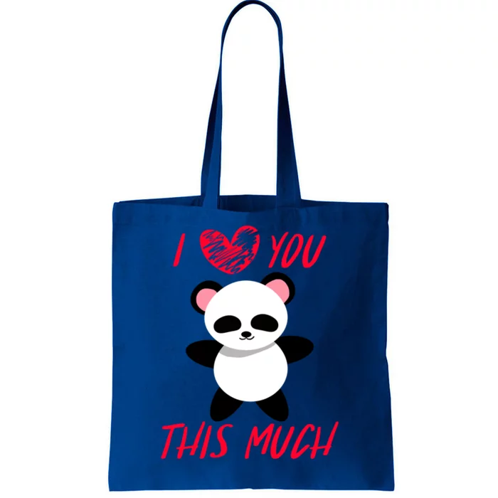 I Love You This Much Cute Panda Hug Valentine's Holiday Gift Tote Bag