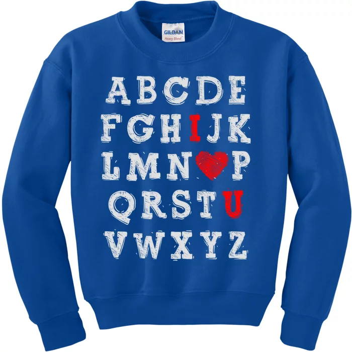 I Love You Abc Alphabet English Teacher Valentines Day Lover Gift Kids Sweatshirt