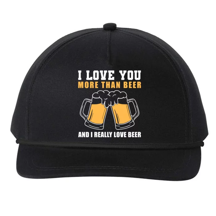 I Love You More Than Beer Valentines Day Gift Snapback Five-Panel Rope Hat