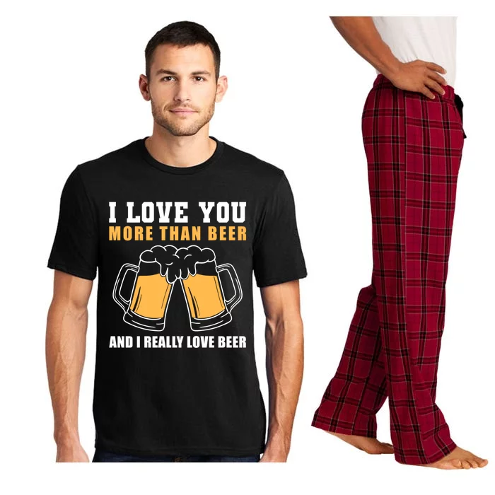 I Love You More Than Beer Valentines Day Gift Pajama Set