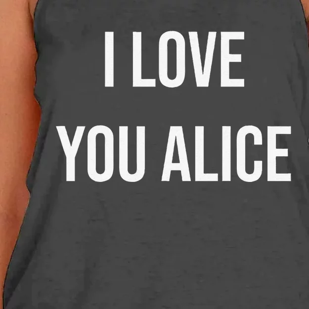 I Love You Alice Women's Knotted Racerback Tank