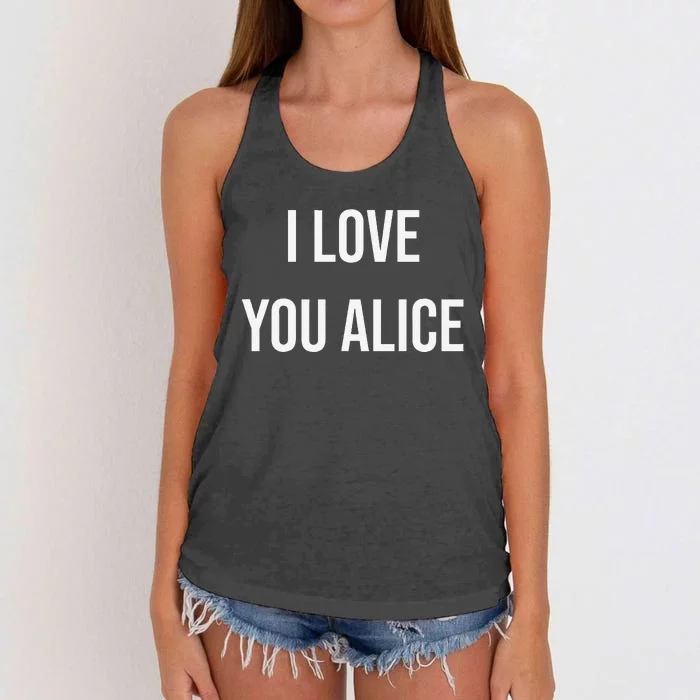 I Love You Alice Women's Knotted Racerback Tank