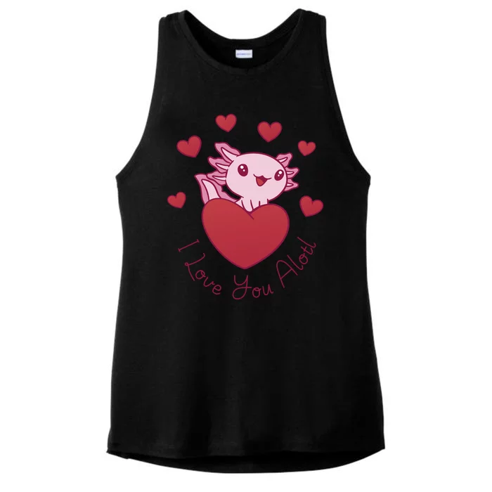 I Love You Alotl Valentines Day Ladies Tri-Blend Wicking Tank