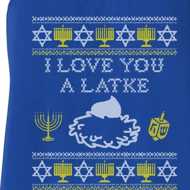 I Love You A Latke Great Gift Funny Chanukah Funny Gift Hanukkah Great Gift Women's Racerback Tank