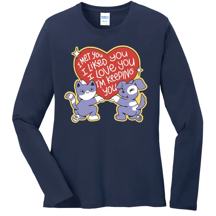 I Love You Heart Quote Cute Gift Ladies Long Sleeve Shirt