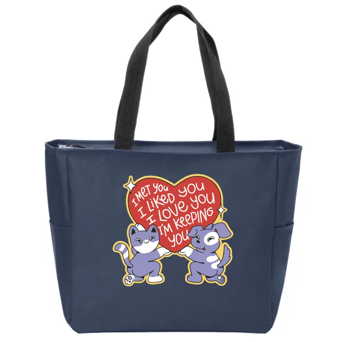 I Love You Heart Quote Cute Gift Zip Tote Bag