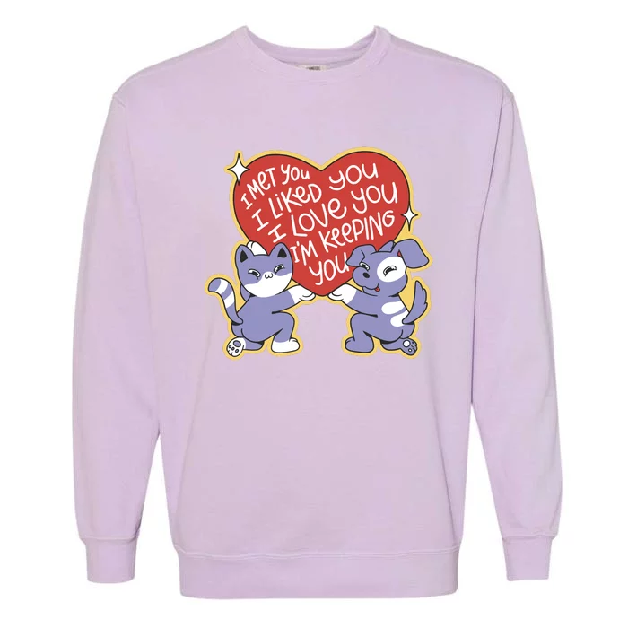 I Love You Heart Quote Cute Gift Garment-Dyed Sweatshirt