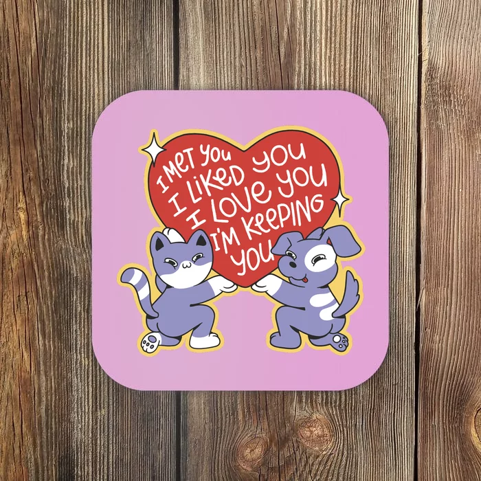 I Love You Heart Quote Cute Gift Coaster