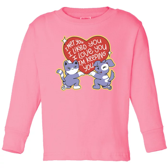 I Love You Heart Quote Cute Gift Toddler Long Sleeve Shirt