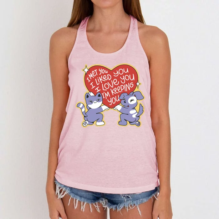 I Love You Heart Quote Cute Gift Women's Knotted Racerback Tank