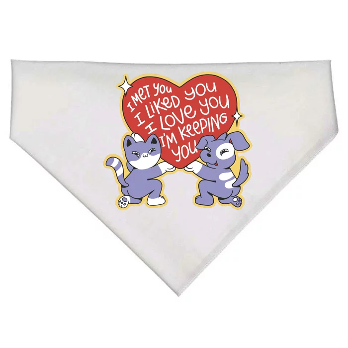 I Love You Heart Quote Cute Gift USA-Made Doggie Bandana