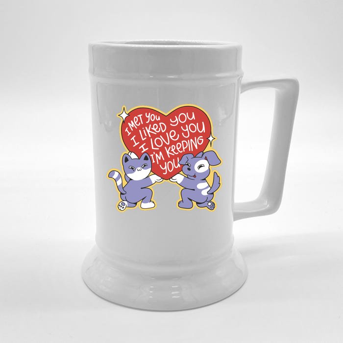 I Love You Heart Quote Cute Gift Front & Back Beer Stein