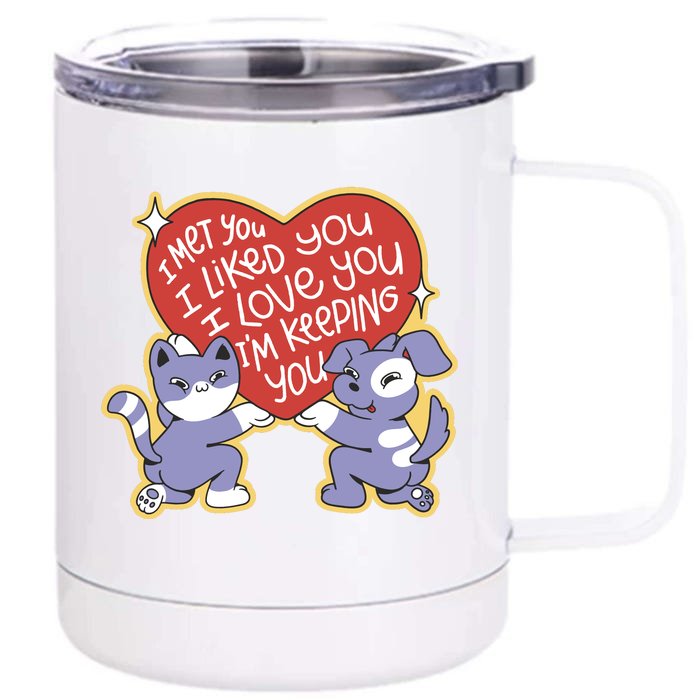 I Love You Heart Quote Cute Gift Front & Back 12oz Stainless Steel Tumbler Cup