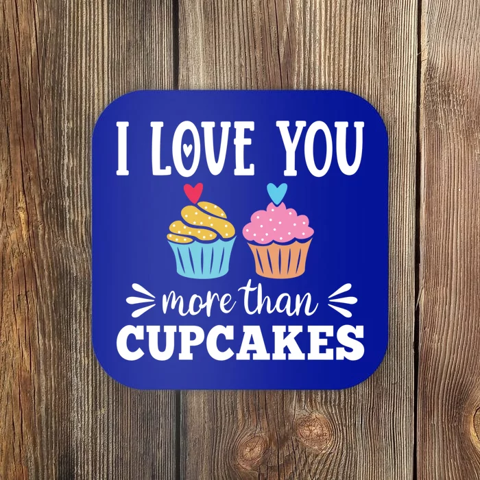 I Love You More Than Cupcakes Funny Valentines Day Gift Coaster