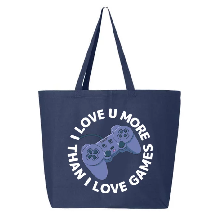 I Love You More Than I Love Games Valentine`s Day Gamer Cute Gift 25L Jumbo Tote