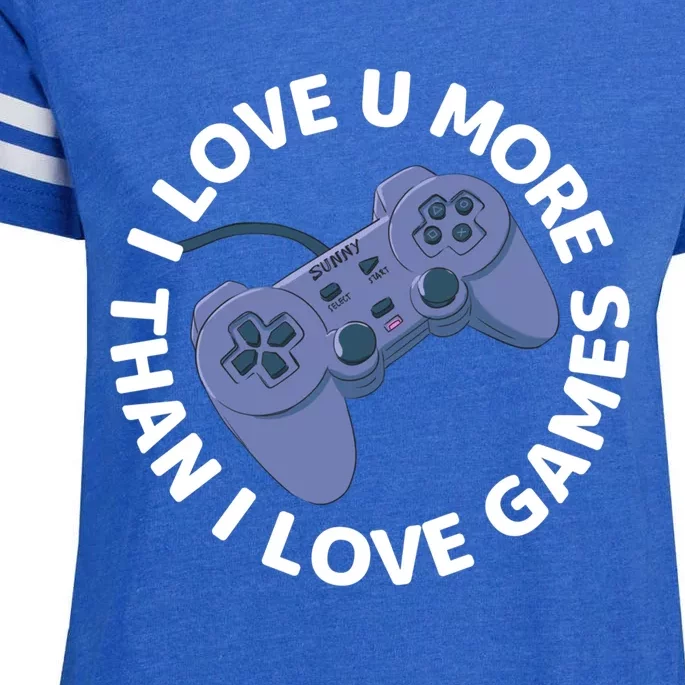 I Love You More Than I Love Games Valentine`s Day Gamer Cute Gift Enza Ladies Jersey Football T-Shirt