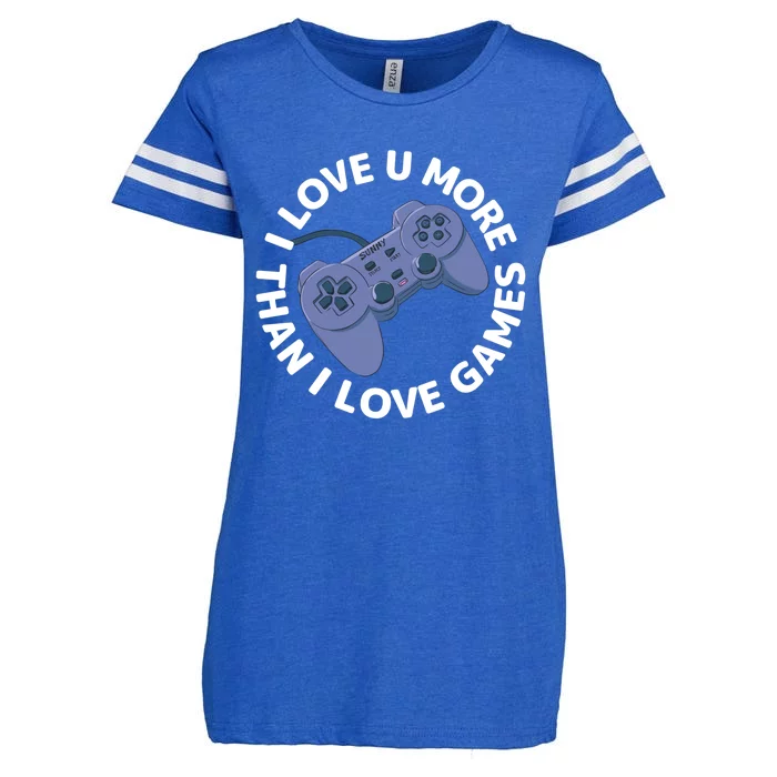 I Love You More Than I Love Games Valentine`s Day Gamer Cute Gift Enza Ladies Jersey Football T-Shirt