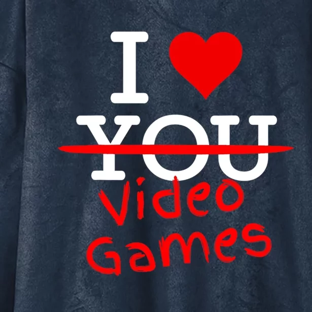 I Love You Video Games Gaming Game Lover Valentine's Day Gift Hooded Wearable Blanket