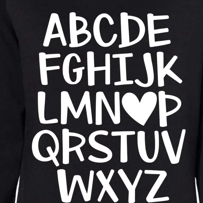 I Love You Abc Alphabet Teacher Valentines Day Heart Funny Gift Womens California Wash Sweatshirt