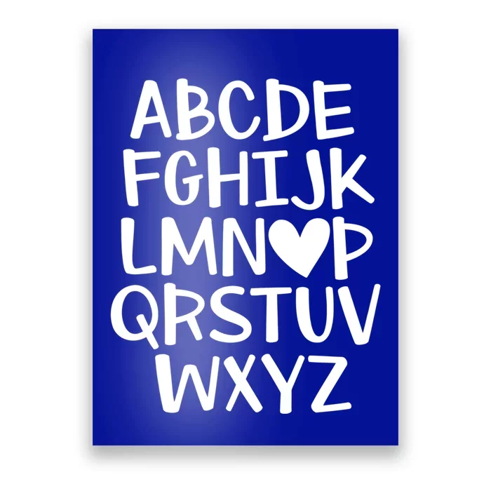 I Love You Abc Alphabet Teacher Valentines Day Heart Funny Gift Poster