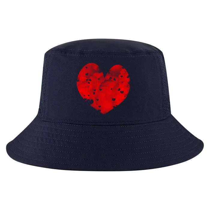 I Love You Clouds Red Heart Distressed Valentine's Day Gift Cool Comfort Performance Bucket Hat