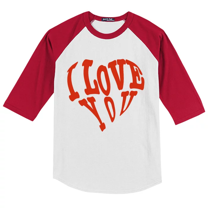 I Love YOU Heart Lovely Nerd Funny Fun4m3 ILove4m3 Premium Kids Colorblock Raglan Jersey