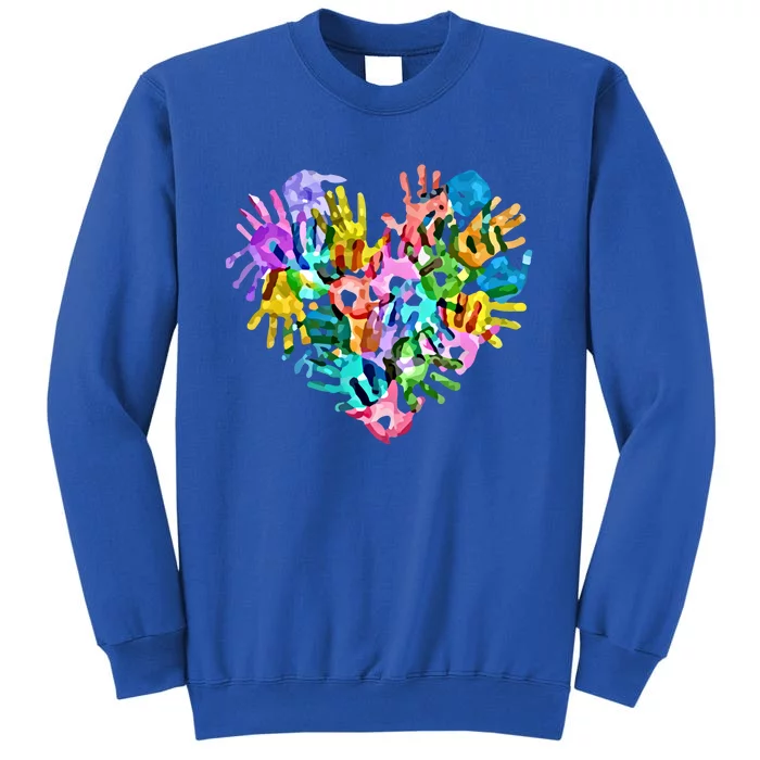 I Love You Hand Sign Language Heart Puzzle Autism Awareness Great Gift Sweatshirt