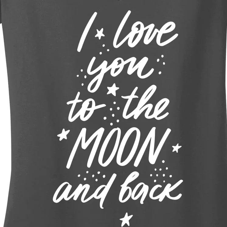 I Love You To The Moon And Back Cute Romantic Women's V-Neck T-Shirt