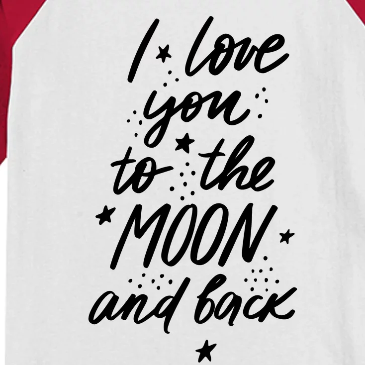 I Love You To The Moon And Back Cute Romantic Kids Colorblock Raglan Jersey