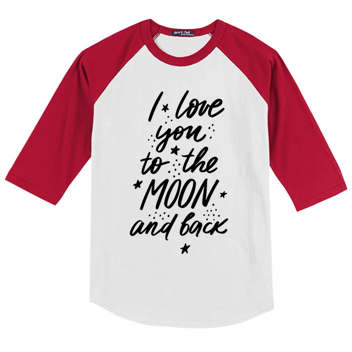 I Love You To The Moon And Back Cute Romantic Kids Colorblock Raglan Jersey